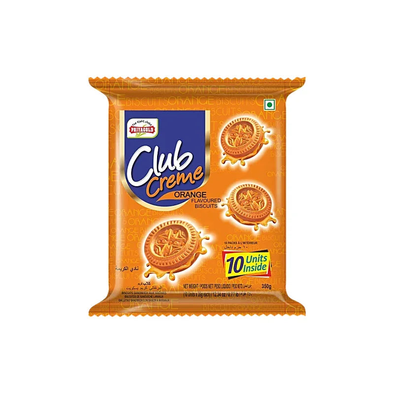PRIYAGOLD CLUB CREME ORANGE FLAVOURED BISCUITS (350 GM)