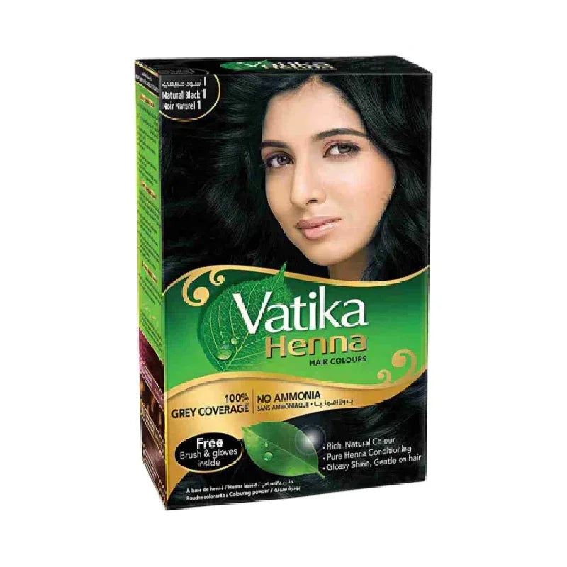 VATIKA HENNA HAIR COLOUR RICH BLACK (60 GM)