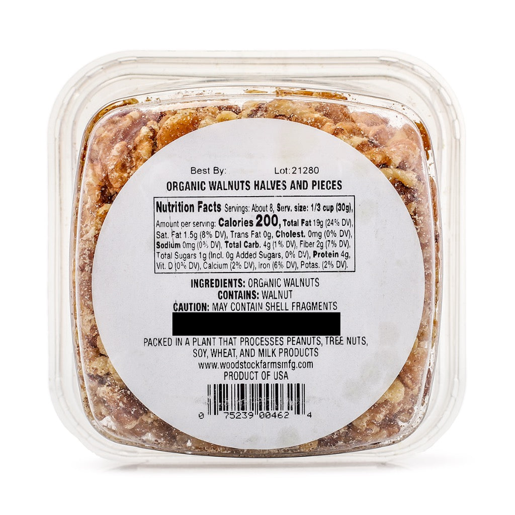 Woodstock Farms Organic Walnuts, Halves & Pieces 241 g