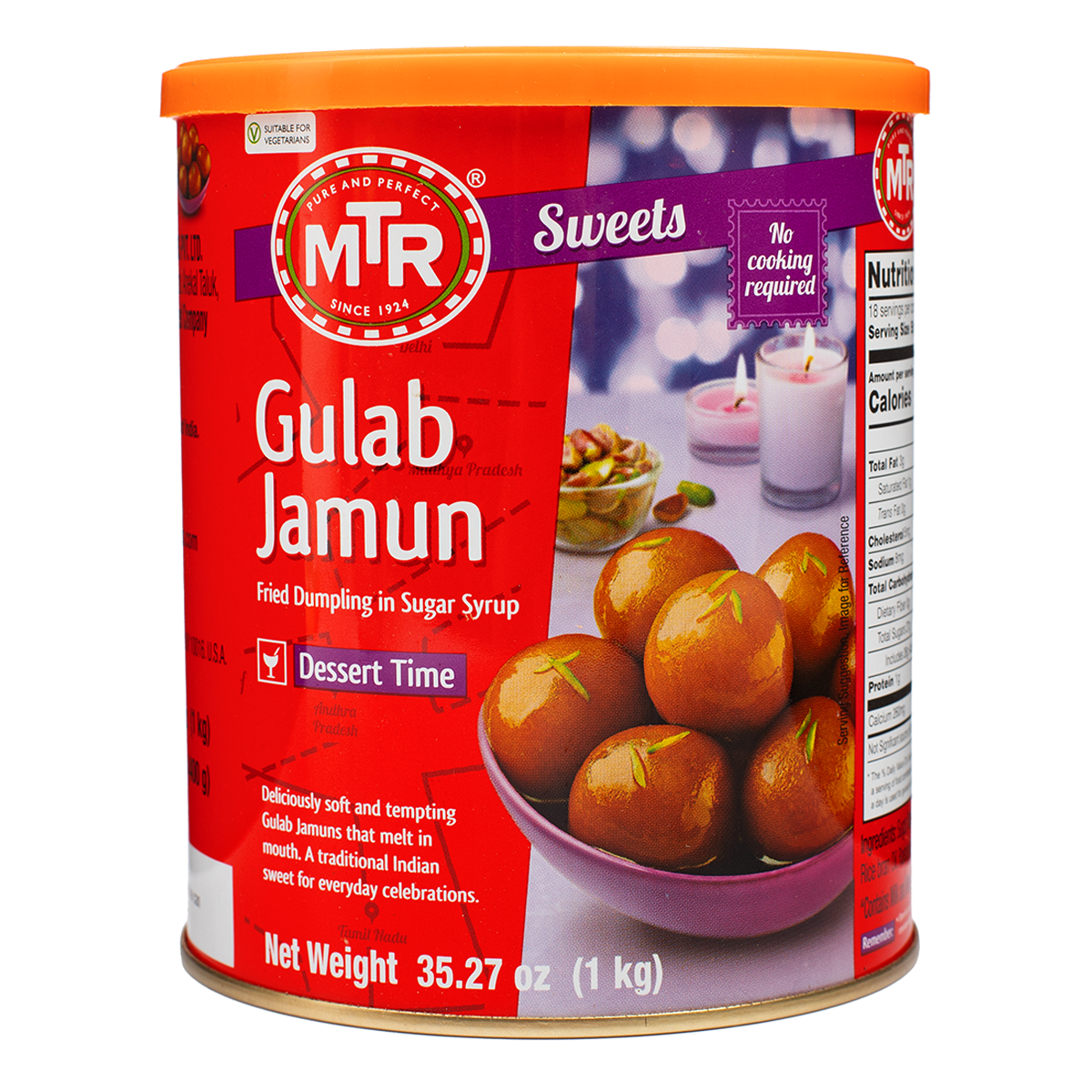 MTR Gulab Jamun, Fried Milk Solid Dumplings in Sugar Syrup 1000 g