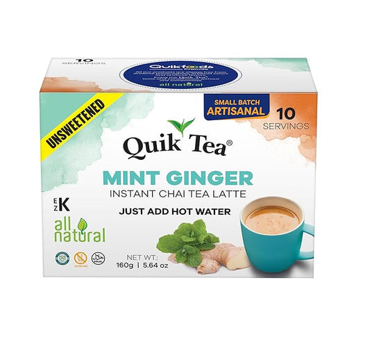 QUIK TEA UNSWEETENED MINT GINGER (10 Pack)
