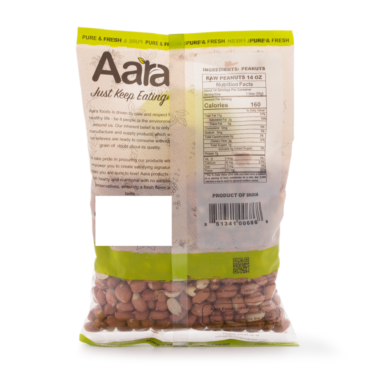 Aara Raw Peanuts 400 g