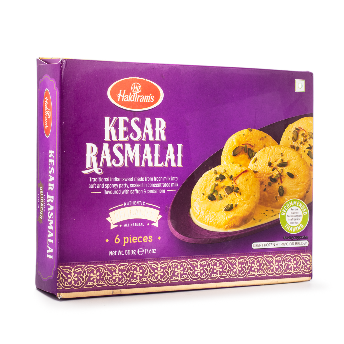 Haldiram's Kesar Rasmalai 6pcs, Frozen 1.1 lb