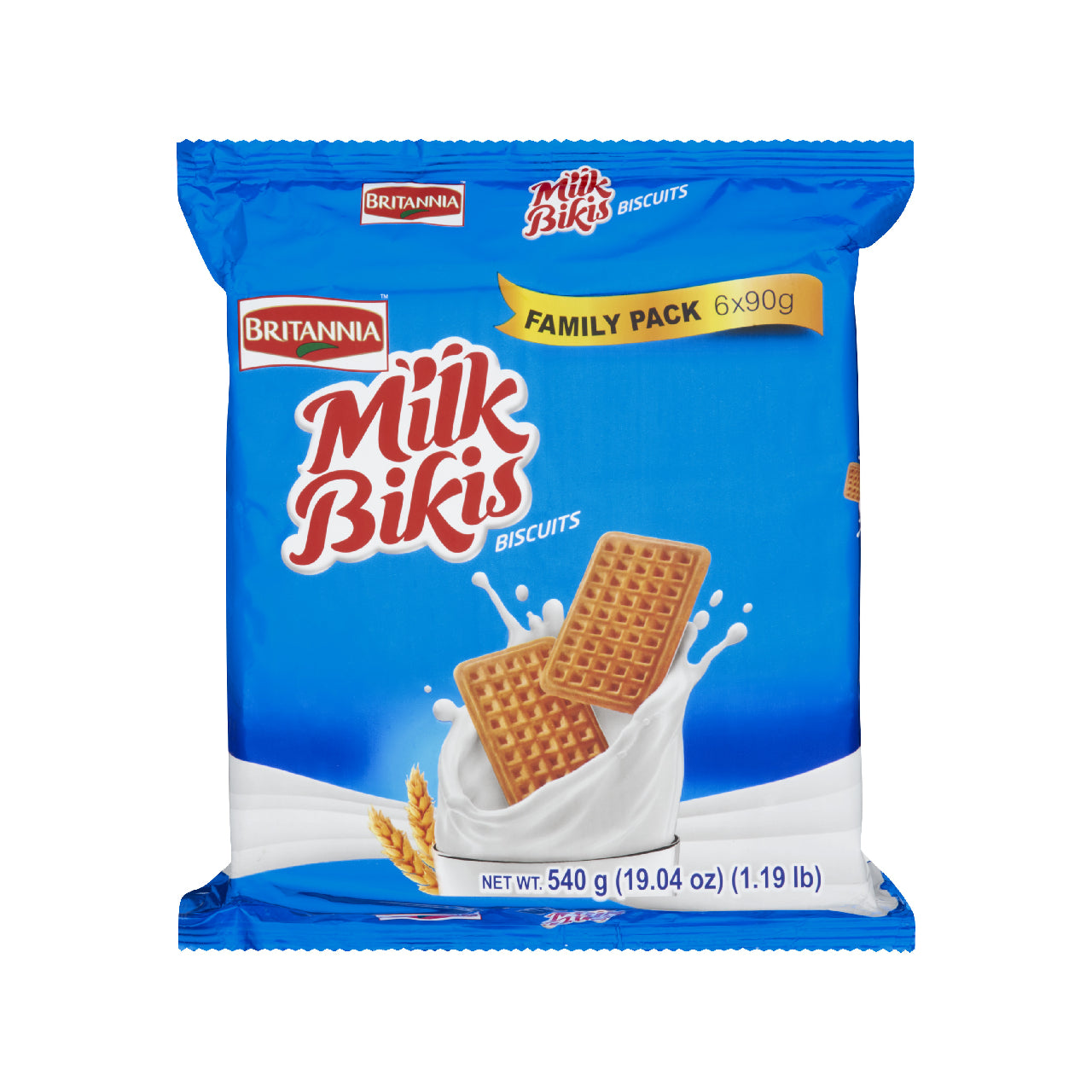 Britannia Milk Biscuits - 540g (6 Packs of 90 g)