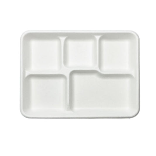 BIODEGRADABLE 5 COMP TRAY (50 PAC)
