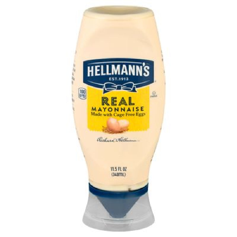 Hellmann's Real Mayonnaise For a Creamy Condiment Real Mayo Squeeze Bottle Made With 100%