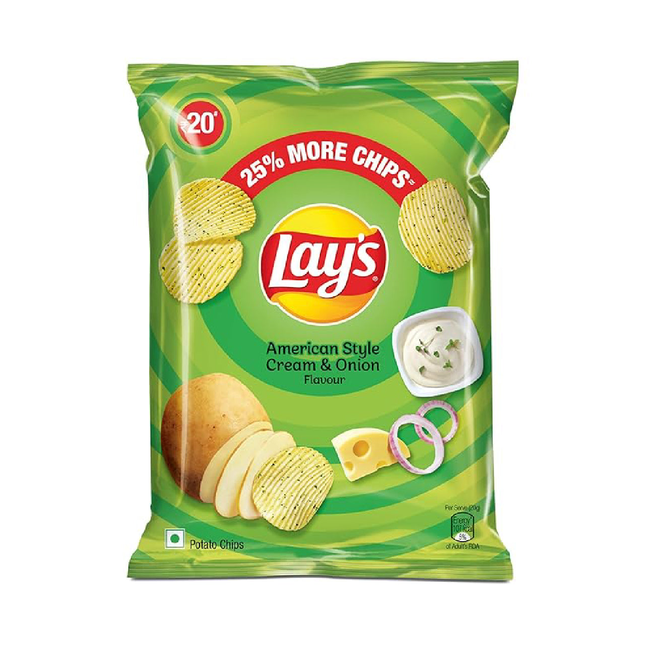 Lay's Potato Chips, American Style Cream & Onion Flavour 50g/52g