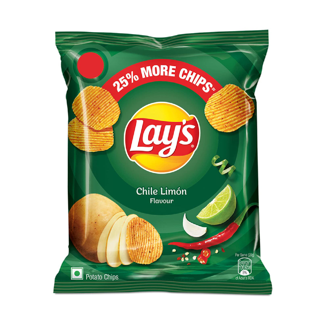 Lay's Potato Chips , Chile Limon Flavour - 50g / 52g