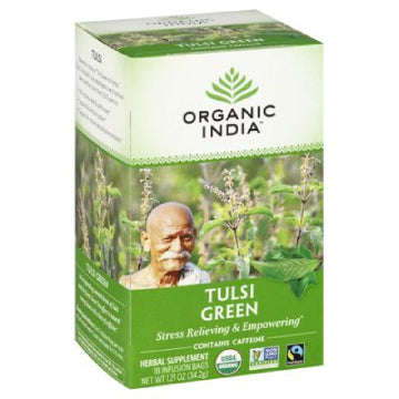 Organic India Green Tea, Tulsi, Infusion Bags 18 bags [1.21 oz (34.2 g)]