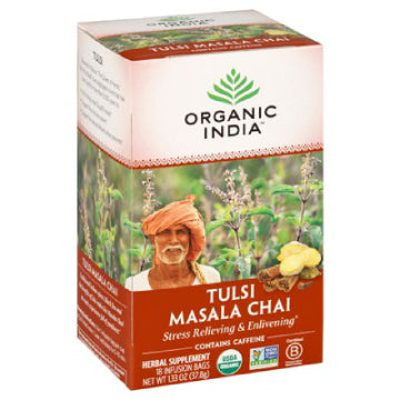 Organic India Herbal Supplement, Tulsi Masala Chai, Infusion Bags 18 bags [1.33 oz (37.8 g)]