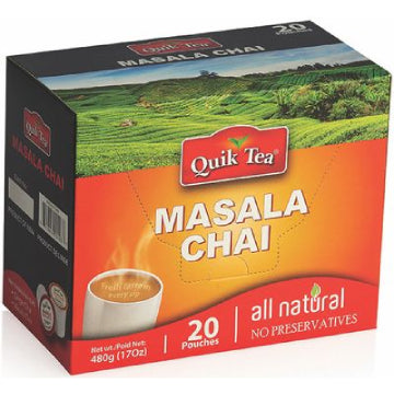 Quik Tea All Natural Masala Instant Chai 20 Pouches