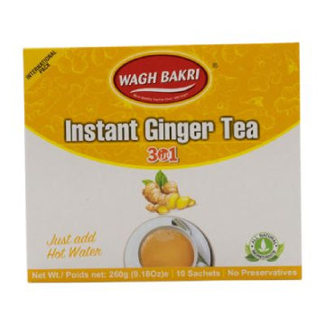 Wagh Bakri Instant Tea Premix 3 in 1 Ginger Tea 10 Bags 140G