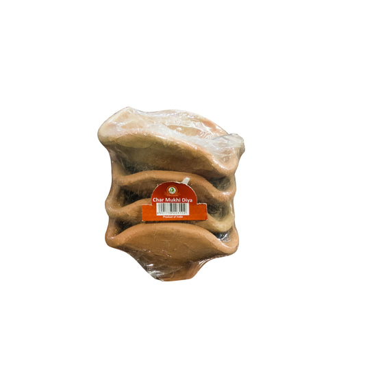 Handcrafted Char Mukhi Mitti Diya