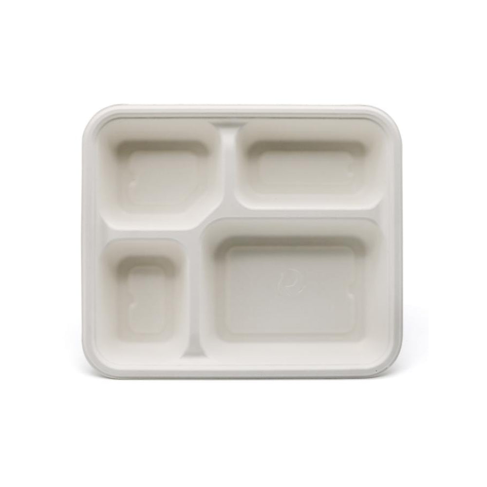 BIODEGRADABLE 4 COMP TRAY (50 PCS)