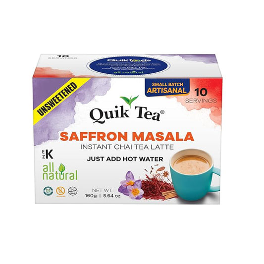 QUIK TEA UNSWEETENED SAFFRON MASALA (10 Pack)